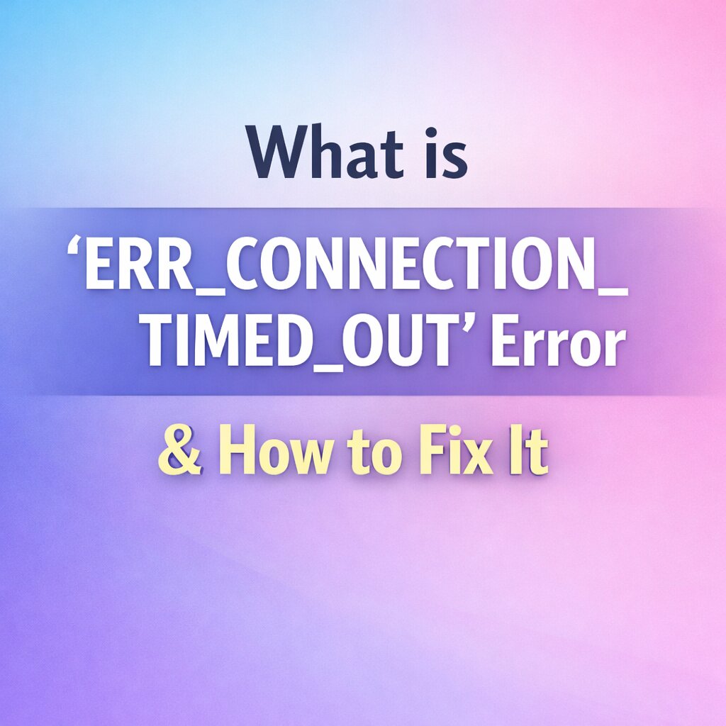 What is “err connection timed out” Error & How to Fix It What is “err connection timed out” Error & How to Fix It