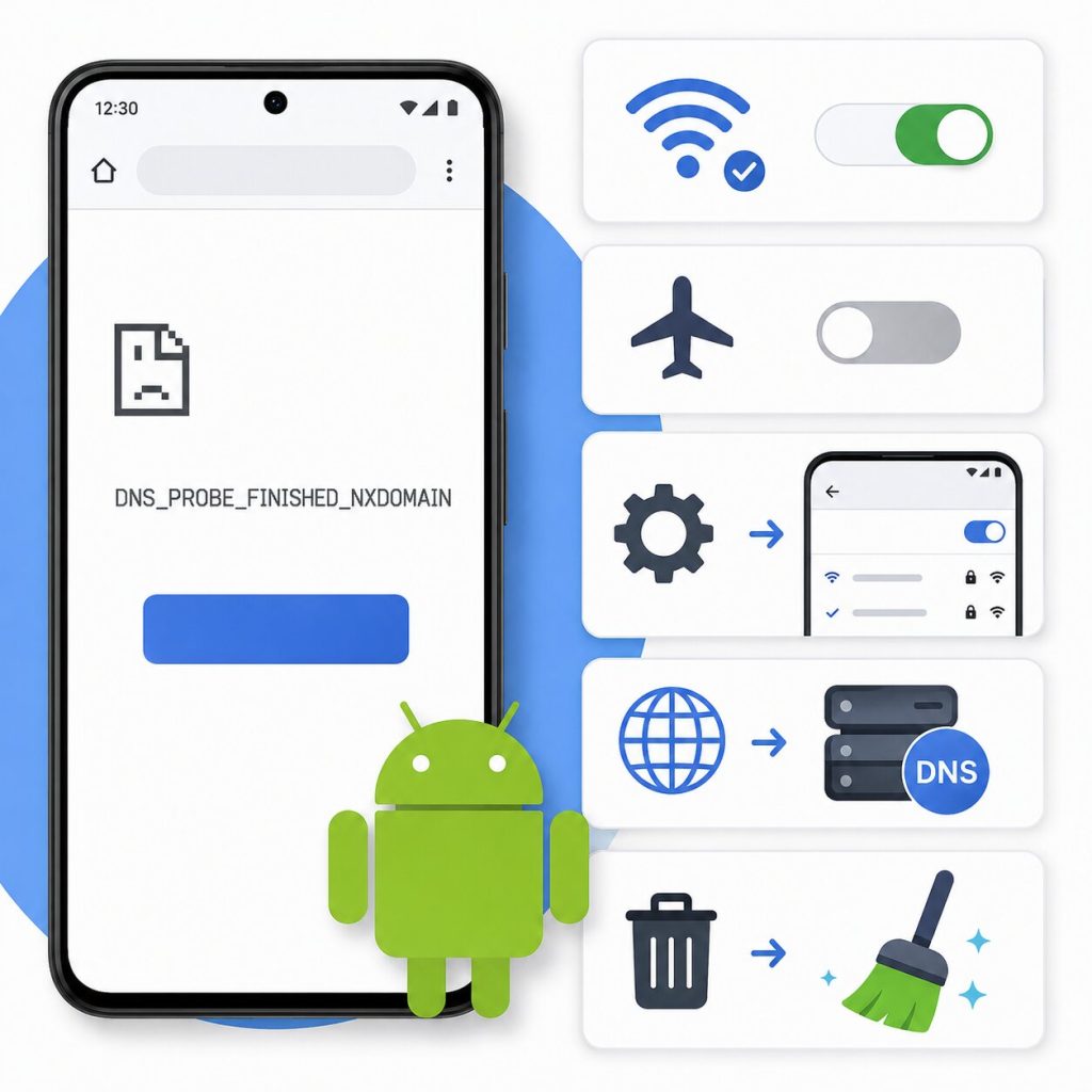 How to Fix DNS_PROBE_FINISHED_NXDOMAIN Error on Android How to Fix DNS_PROBE_FINISHED_NXDOMAIN Error on Android